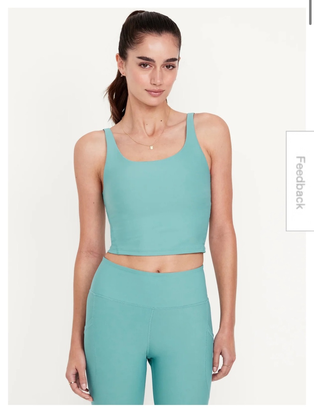 Old Navy Active Powersoft Tank Top in Aqua Teal Sz Medium 
Gym/workout